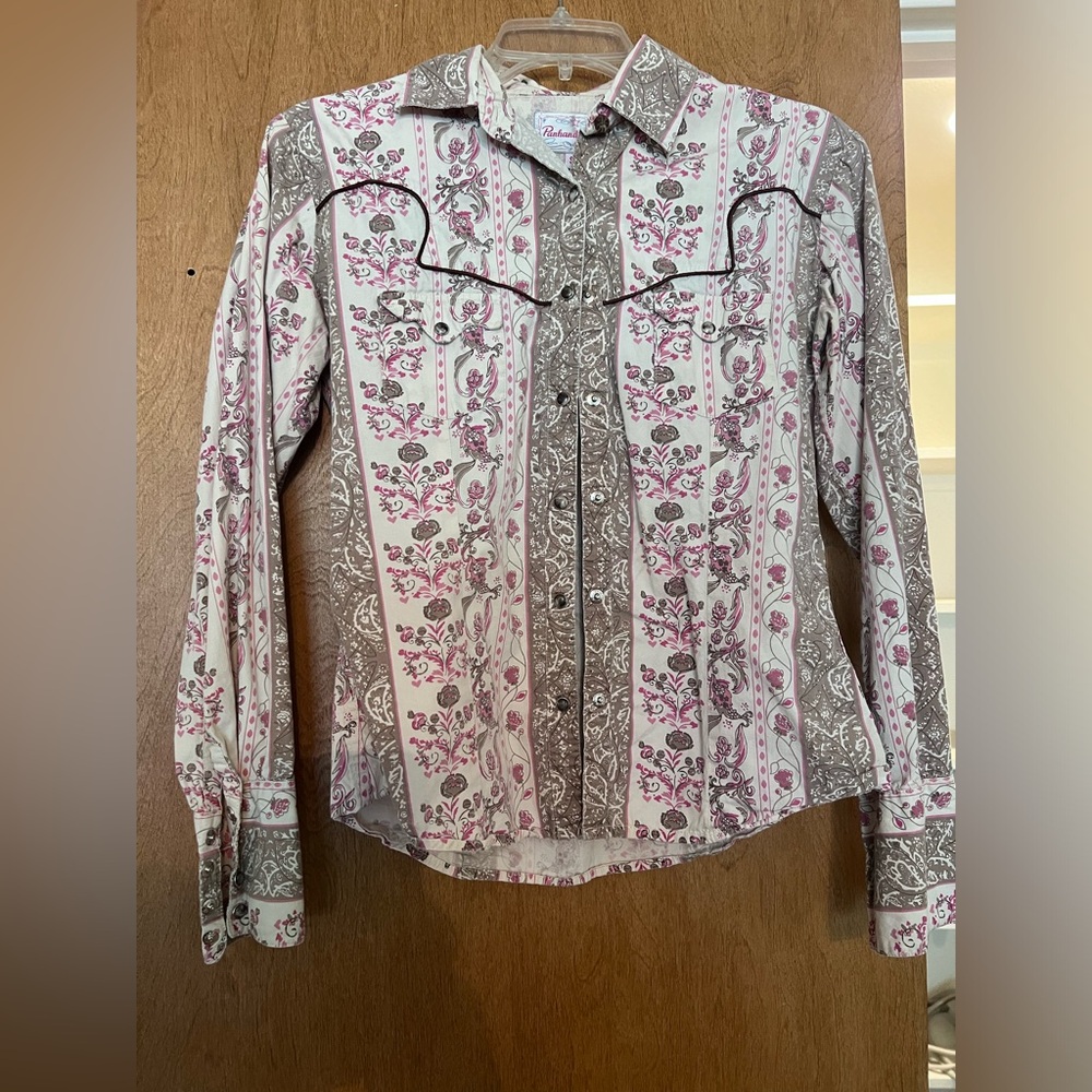 Panhandle Slim. Vintage women’s pearl snap shirt. Size S